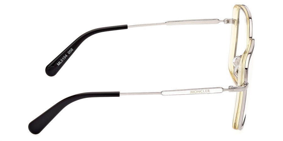 メガネ Moncler Eyewear ML5154 056 Luxury Rectangular Moncler ML5154 056 Havana Square Metal Optical Eyeglasses