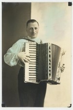  A.B. Clark Accordion Photo 1920 Music Instrument Photo Musician Player Color