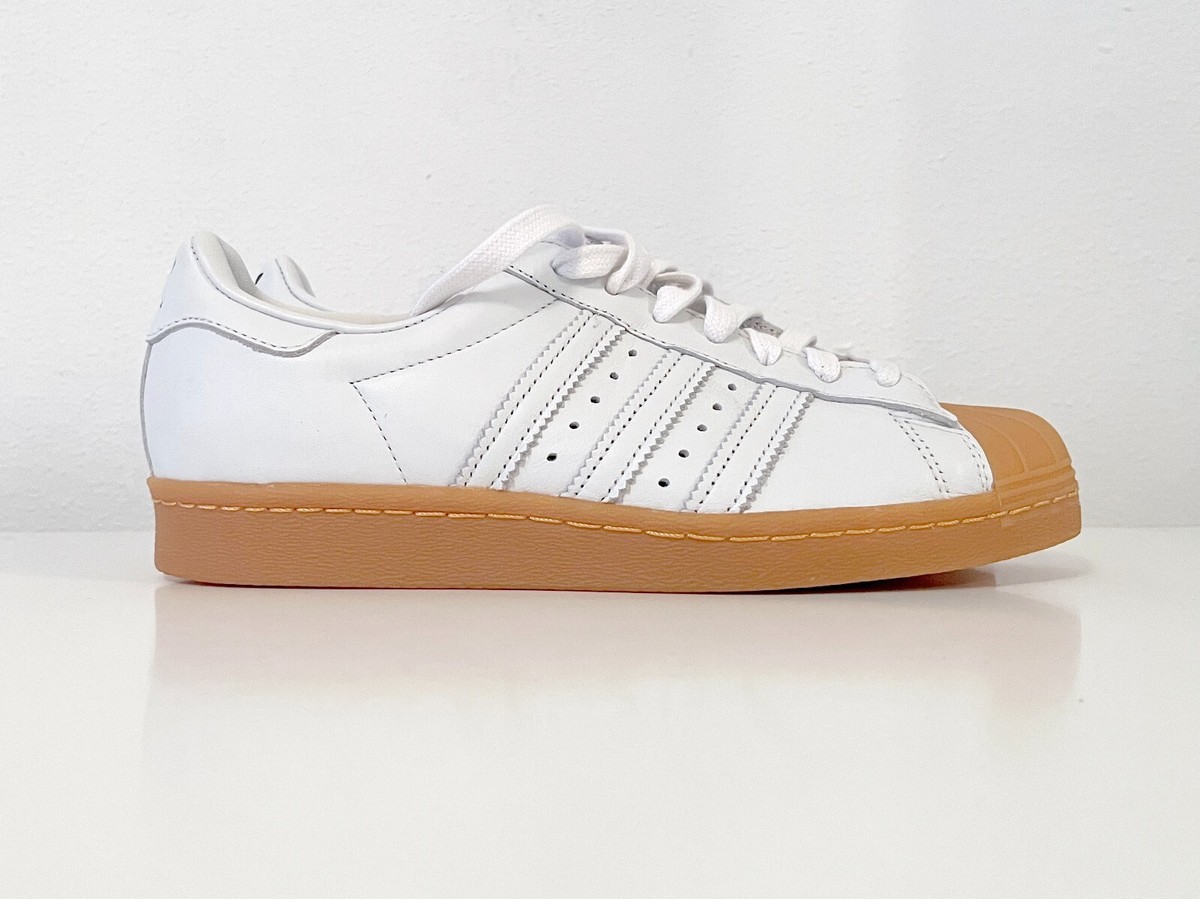 Adidas Originals 80's Superstar White/Gum DLX Shelltoe Trainers