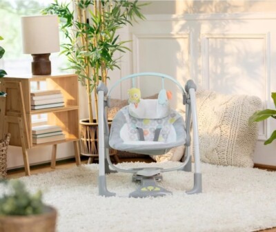 ✓Saldi Ingenuity Altalena Sdraietta Letto Per Neonato, Grigio