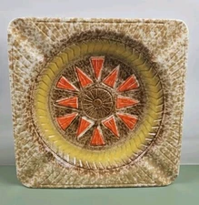 Abstract Ceramic Ashtray 1970s Retro Vintage