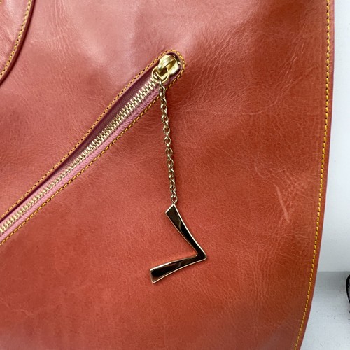 Wunderschöne seltene Vivia Italy Leder Handtasche Oversized Ei Clutch Henkeltasche Hülle - Bild 11 von 17