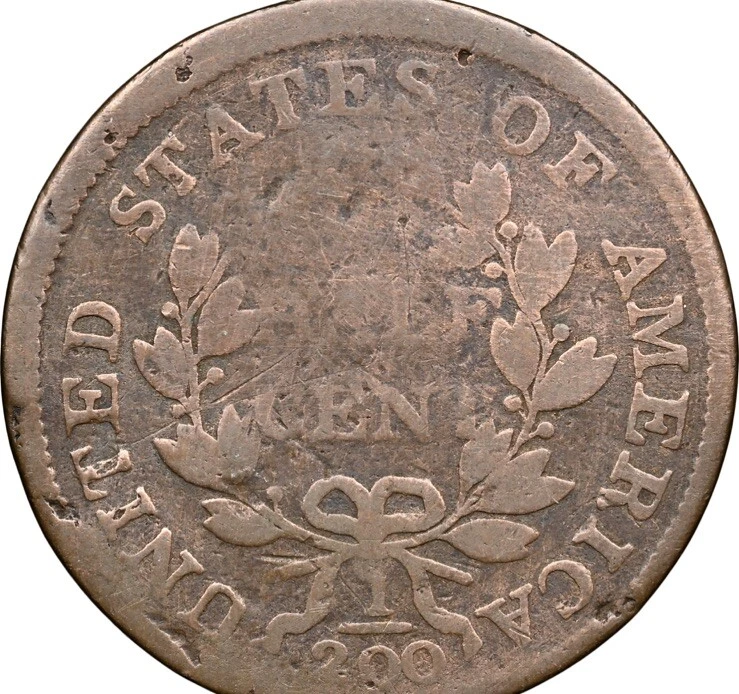 1803 Draped Bust Half Cent 1/2C Ngc F12, - Image 4 of 4