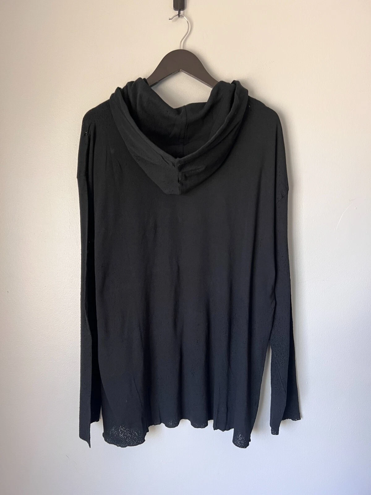 Felpa con cappuccio 1017 Alyx 9SM Destroyed Taglia XL Nera NUOVO