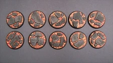 10 x 32mm Unpainted Resin bases Lava Warhammer 40k Age of Sigmar 