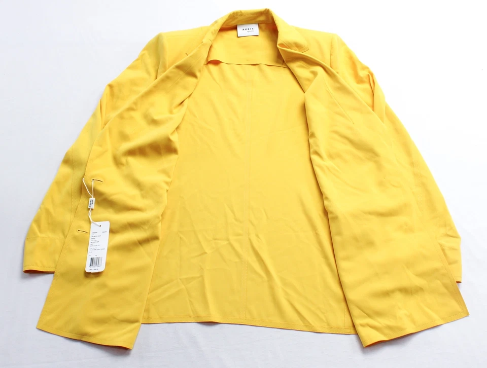 AKRIS punto Women's Signature Lasercut Boyfriend Blazer CD4 Yellow Size 12 NWT - Image 3 of 4