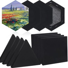 Epakh 12 Pcs Black Canvas for Painting Stretched Canvas Cotton Square Triangl...