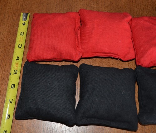 Corn Hole Bags 4"x4" NEW *Set of 8* Black Red - Picture 2 of 7