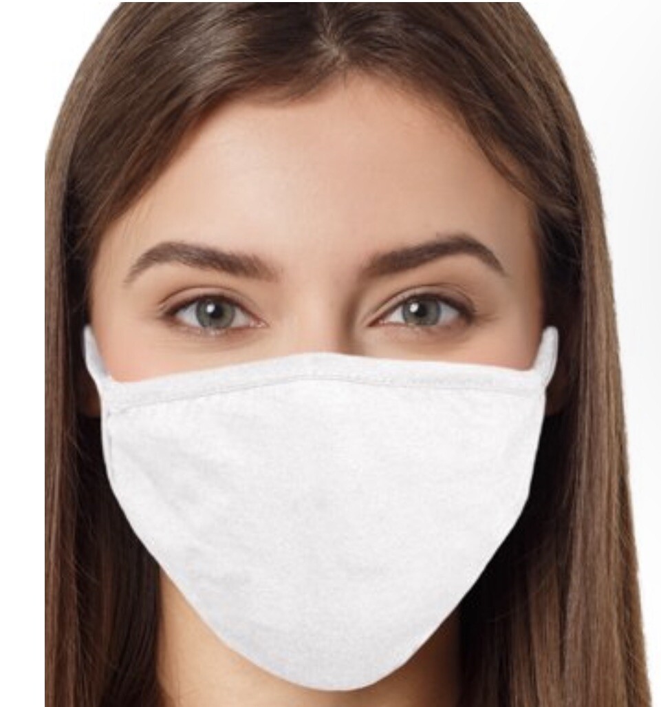 Reusable Cotton Face Mask Pack of 4 - Unisex White - Limited Time Offer-image
