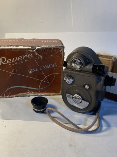 Vintage Revere Eight Model 88 8MM Movie Camera W/Filter - Untested