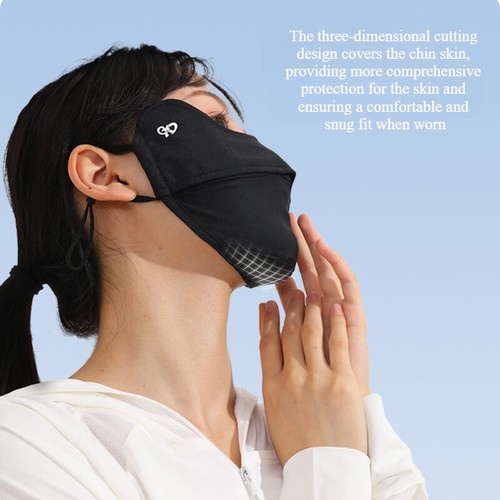 Maschera Copri Viso UV Estiva UPF50+ Nylon Traspirante Maschera Solare con Protezione Occhi - Foto 10 di 28