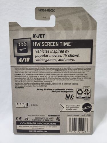 Avión Hot Wheels X-MEN X-JET 2022 Marvel HW Screen Time 60/250 X-jet Negro ¡Nuevo! - Imagen 2 de 3