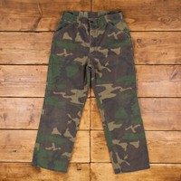 Vintage Duxbak Camo Military Pants Trousers 33x30 Lined Thinsulate Mens Green
