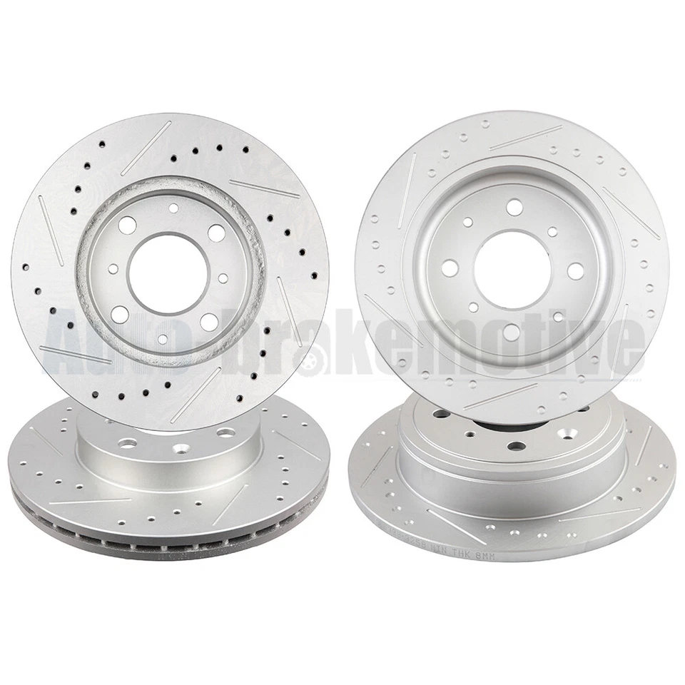 4X FRONT REAR DRILL SLOT BRAKE DISCS ROTORS FOR HONDA CIVIC DEL SOL HATCHBACK - Image 2 of 4