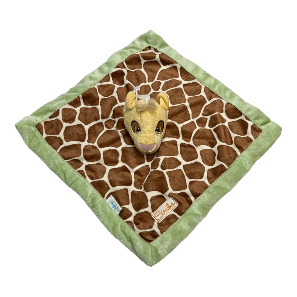 Disney Bebé Rey León Simba Verde Marrón Jirafa Manchas Manta de Seguridad Juguete Lovey Foto 3 de 4