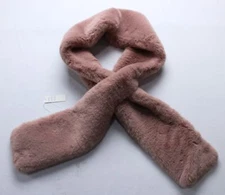 DEA Women's Regular Cozy Solid Faux Fur Scarf WR4 Dusty Pink One Size NWT