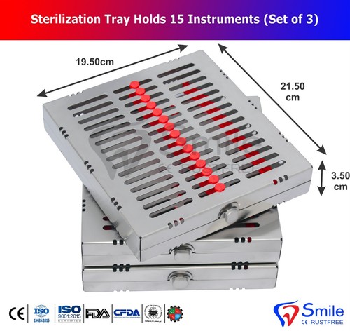 German Sterilization Cassette Rack Tray Hold 15 Dental Instruments Autoclave CE - Picture 6 of 15
