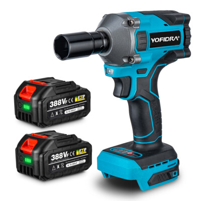 1/2'' Cordless Impact Wrench Gun Brushless High Power Driver with Li-ion Battery