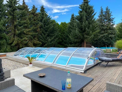 Gfk Schwimmbecken mit Überdachung, 1000x320x150 Pool Poolhalle Paket - Bild 1 von 4