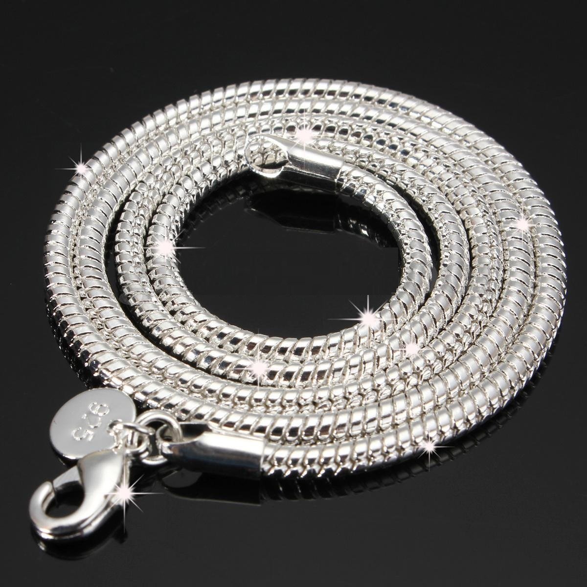 925 Sterling Silver Snake Chain Necklace 20'' Stunning | eBay
