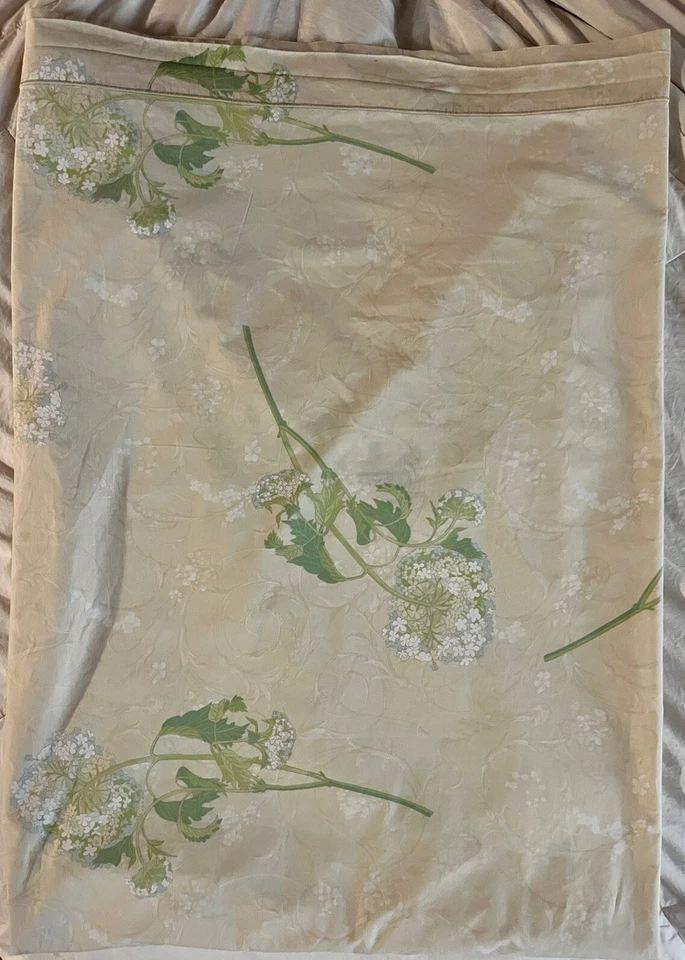 Sábana plana floral Yves Delorme Hortensia 88”x104” 100 % algodón Francia rara difícil de encontrar Foto 2 de 4