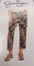 JESSICA SIMPSON floral Bouquet Splash Black Pull On Pants Cameren M