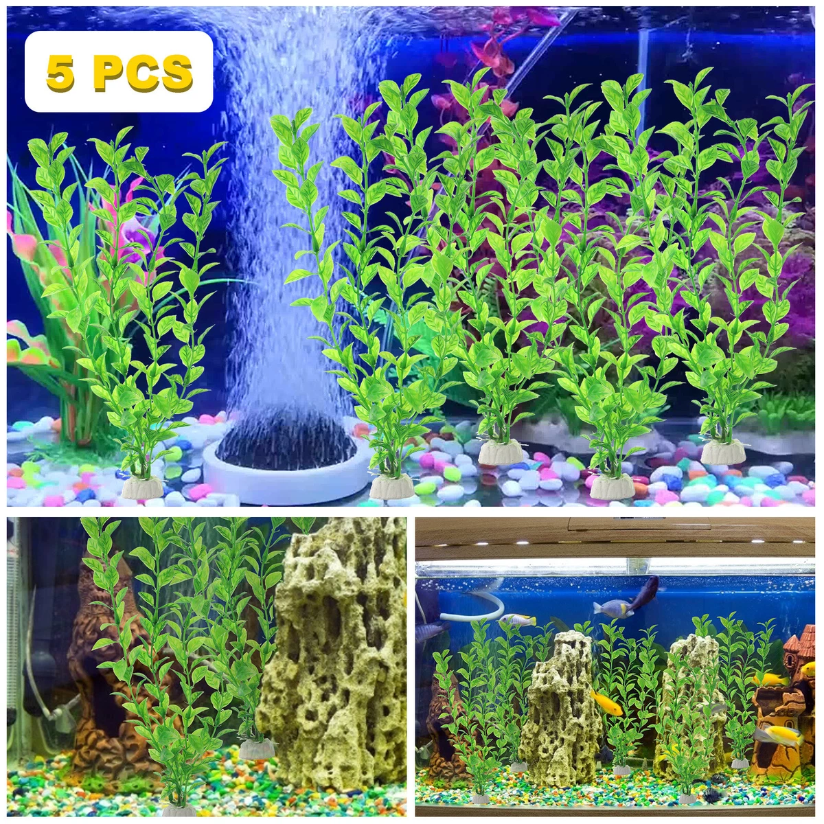 Realistic Plastic Aquarium Plants