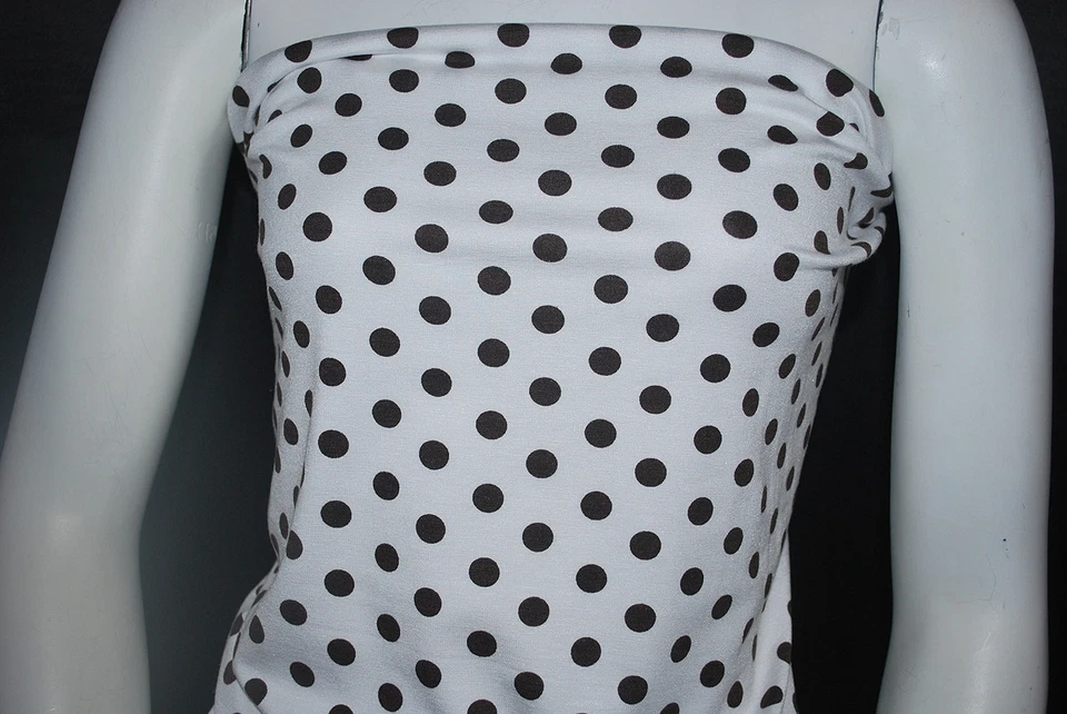 Modal Spandex Jersey knit fabric Classy black and white Polka Dots by the yard - Image 3 of 4
