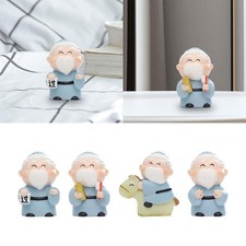 Miniature Figurine Mini Confucius Statue Resin Collection Tabletop Ornament