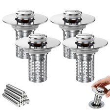 Bathroom Sink Drain Strainer, Stainless Steel Pop-up Strainer Basket Hair Cat...