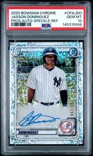 JASSON DOMINGUEZ 2020 Bowman - 1st Chrome Prospects Autographs Speck. Ref PSA 10
