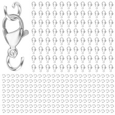300pcs Stainless Steel Lobster Claw Clasps for Necklace/Bracelet Jewelry Maki...