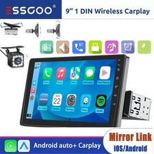 1 DIN Wireless CarPlay Android Auto Rotatable Car Stereo Radio Android Auto +CAM