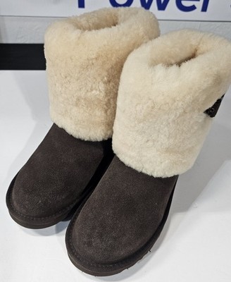 UGG Australia Womens Ellee 1002741 Brown Suede Round Toe Winter Boots Size 7