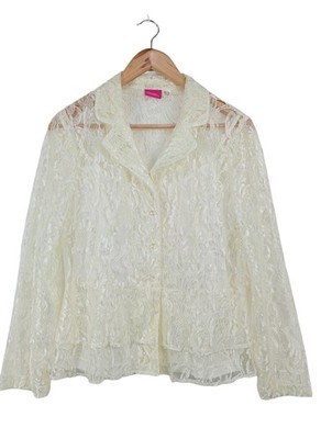 CHANGES Spitzenbluse Damen Bluse Gr. DE 40 wollweiß Elegant