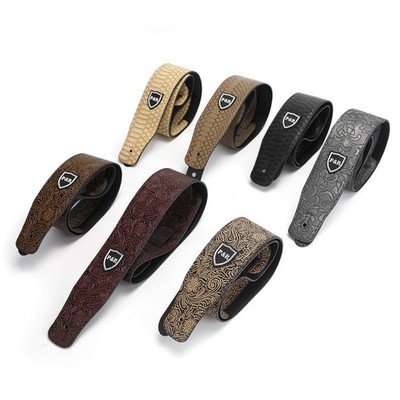 P&P Gitarrengurt PU Leder Verstellbar E-Gitarre Bass 7 Varianten