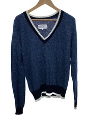 Maison Margiela Lightweight Knit Sweater, Medium, Cotton, Blue