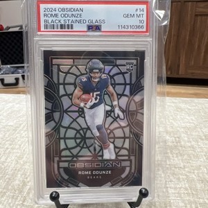 2024 PANINI OBSIDIAN BLACK STAINED GLASS #14 ROME ODUNZE ROOKIE RC PSA 10