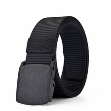 Black Tactical Webbing Belt Quick Release Buckle Nylon Military Outdoor Belt