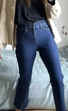 NYDJ Jeans Straight  High Waist Dark Blue Stretchy Size 12 daughters