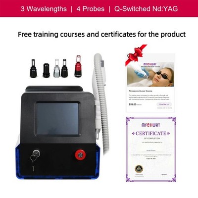 MYCHWAY ND YAG Laser Tattoo Removal Eyebrow 532 1064 1320nm Q-Switched 4 Probe