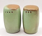 Frankoma Pottery Prairie Green Salt & Pepper Shaker Vintage 3" Rubber Stopper