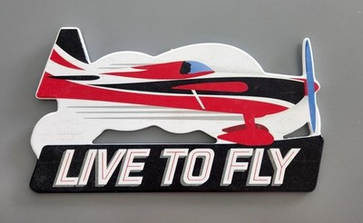 LIVE TO FLY  Cessna Aircraft Aviaiation Sport 13 x 7.5 Fiberglass Sign non metal