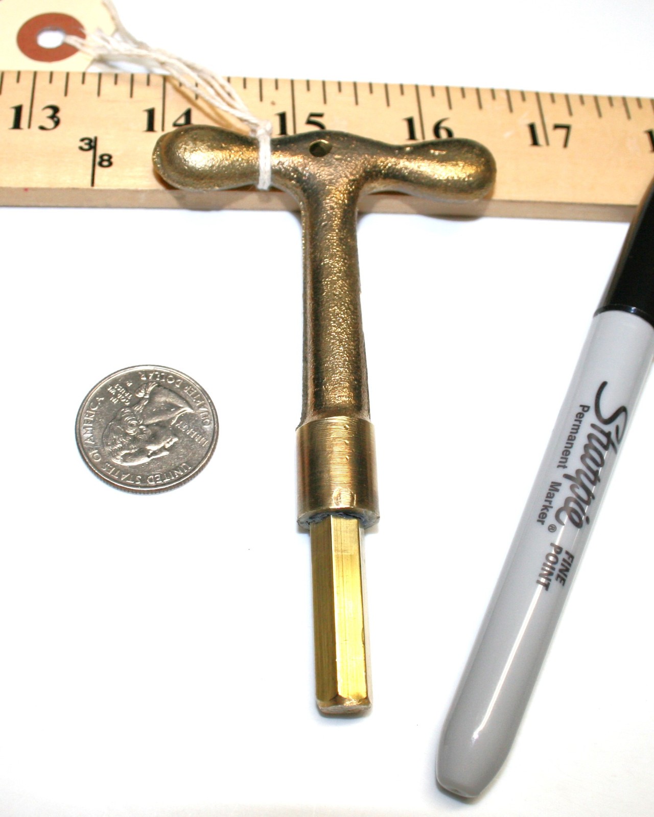 Brass T-handle Casket Key /Coffin Key