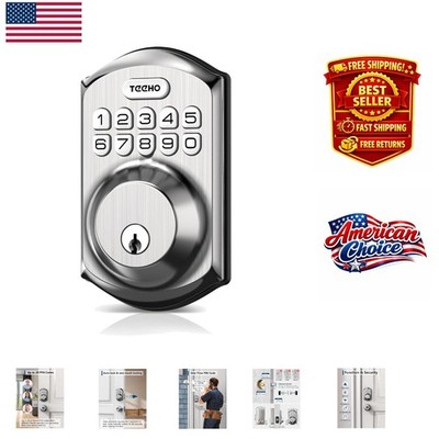 Smart Keypad Deadbolt Lock - 20 Access Codes & Auto Lock in Stylish Satin Nickel