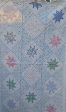Handmade Patchwork Baby Quilt Vintage Star Pattern Nursery Blanket 46"L X 36"W