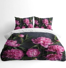 Floral Duvet Cover Set Microfiber Bedding with Pillowcases Bedroom Decor UK Made
