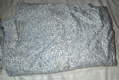 Threshold Blue Floral 100% Cotton Flat Queen Size Bed Sheet 1 Piece NEW