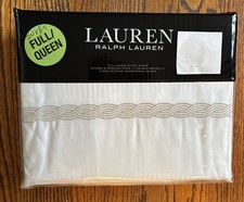 NEW Ralph Lauren FLAX Spencer Cable Embroidery Duvet Cover, Full/Queen