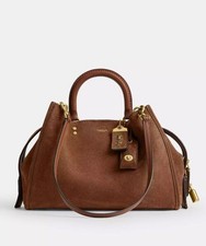 COACH Rogue Bag 31 Warm Brown Leather Brass Hardware CCX24